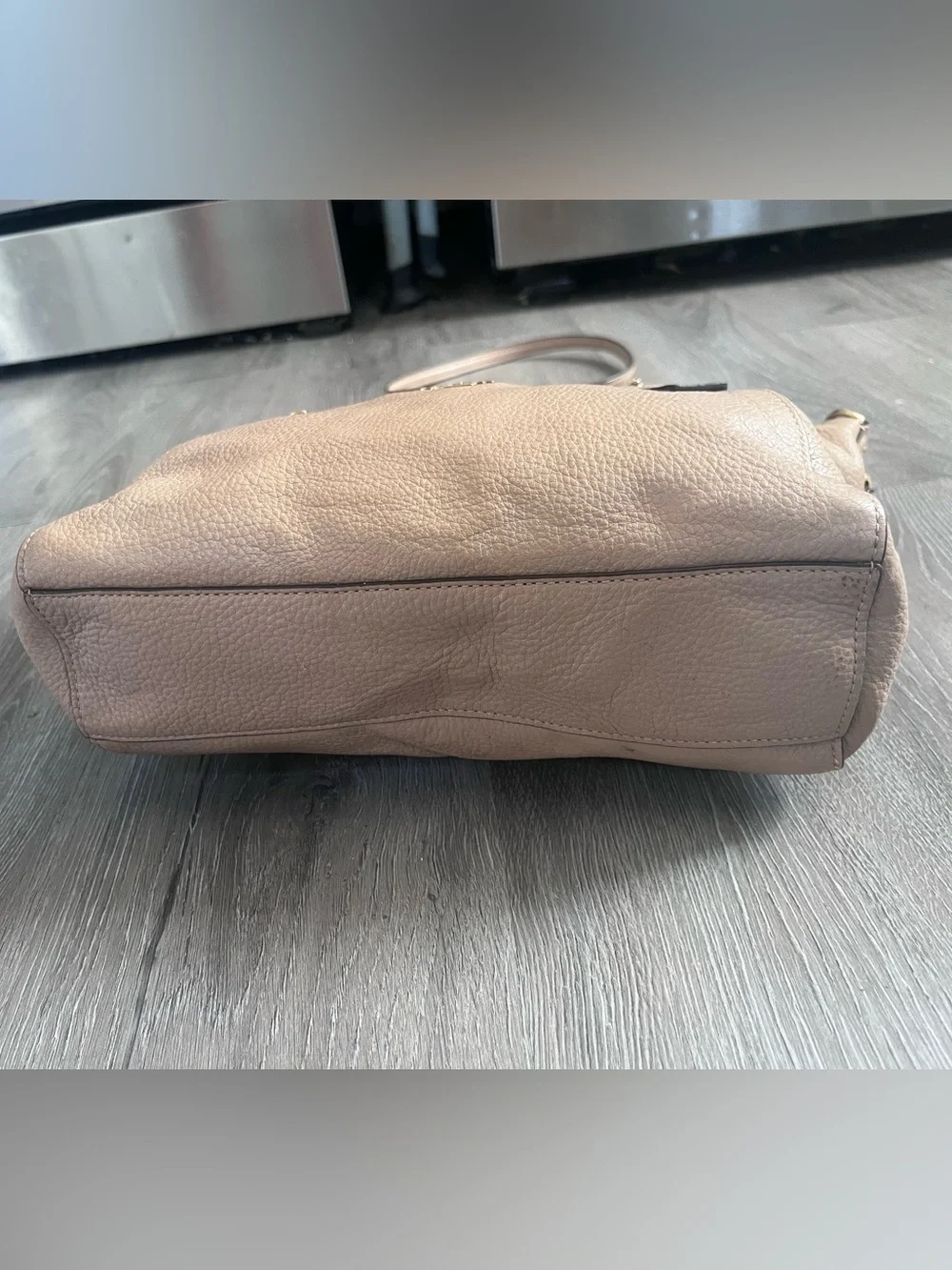Coach Taupe Pebbled Leather Shoulder Satchel